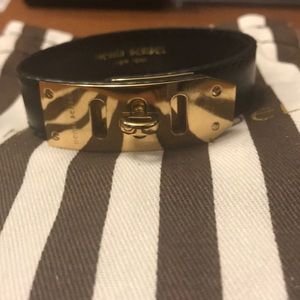 Henri bendel black leather bracelet